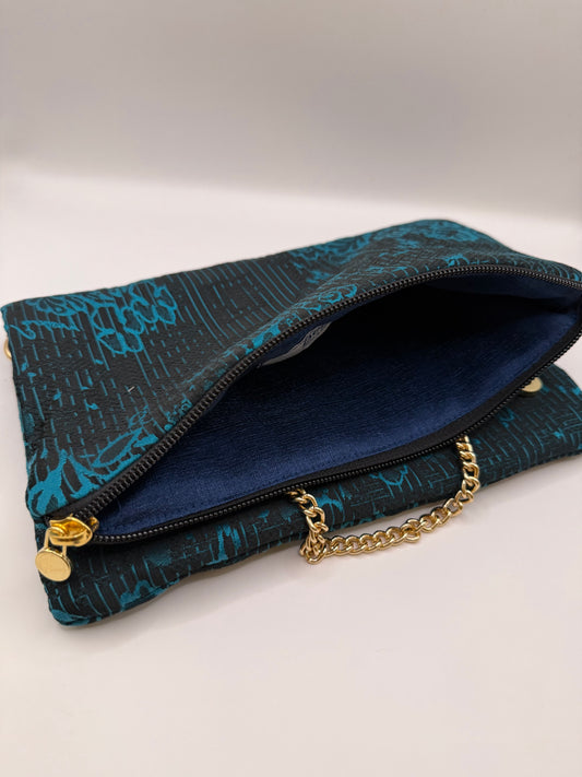 Zippy jacquard floreale nero e verde