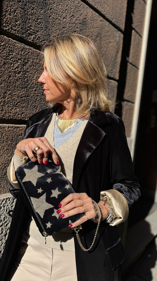 Zippy Jacquard di velluto a stelle oro