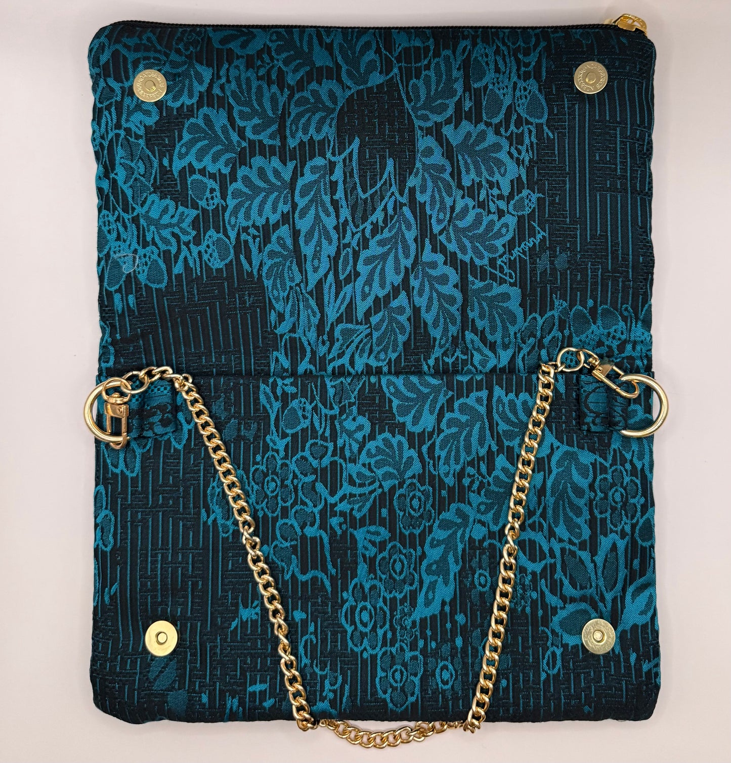 Zippy jacquard floreale nero e verde
