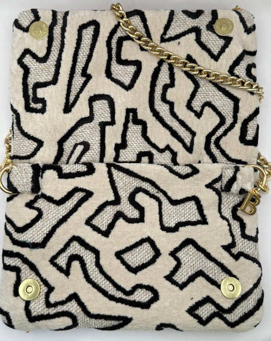 Zippy Jacquard velluto bianca e nera