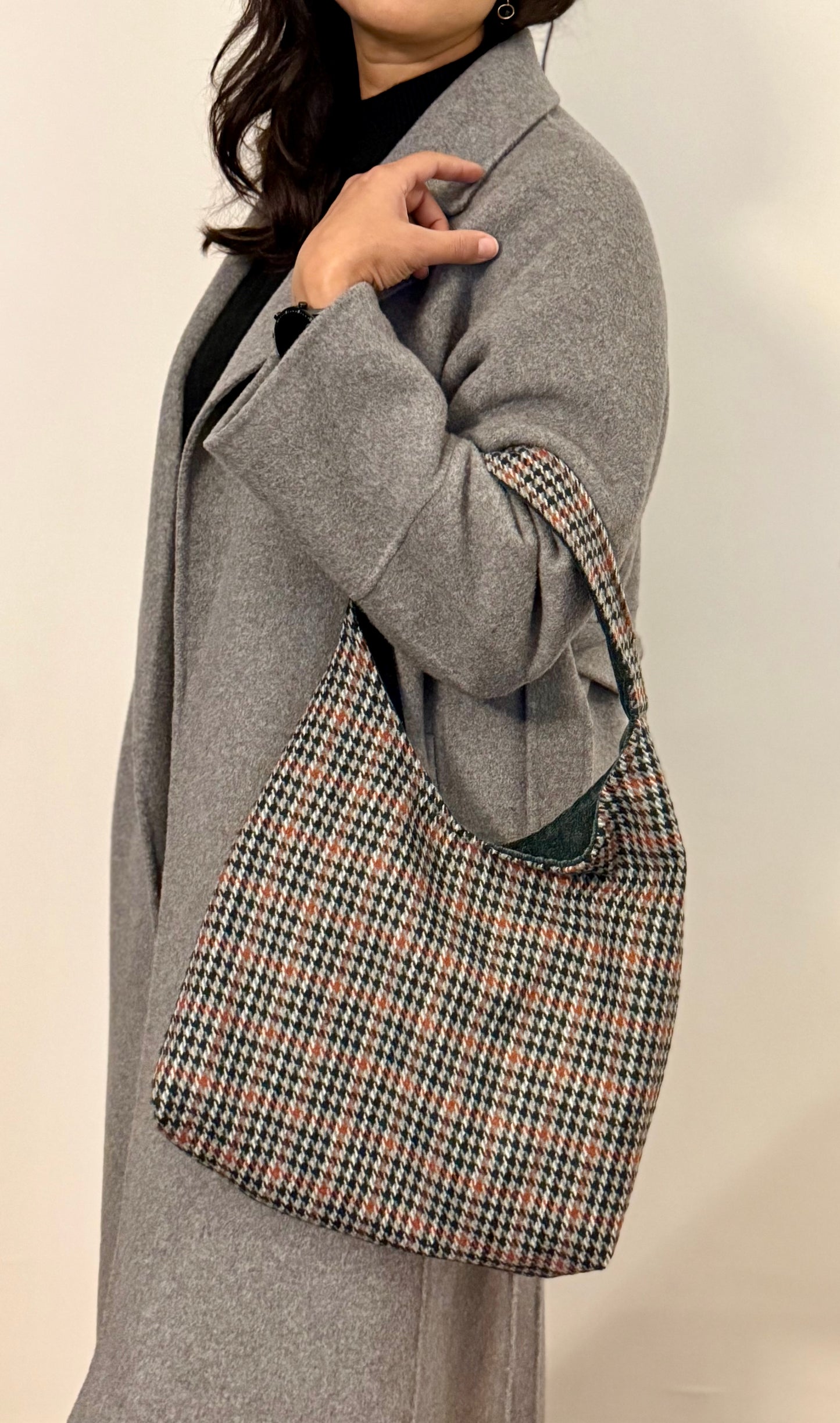 Angie Bag Pied de Poule nero verde e rosso