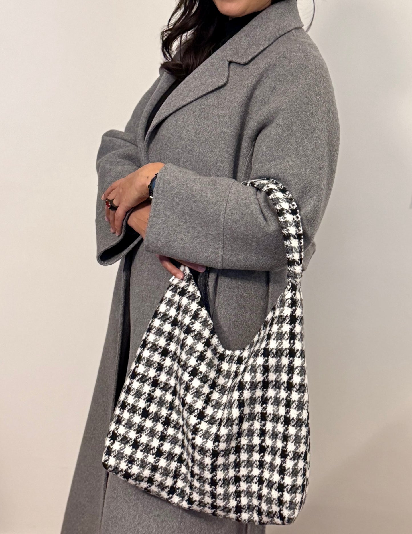 Angie Bag Pied de Poule nero e grigio