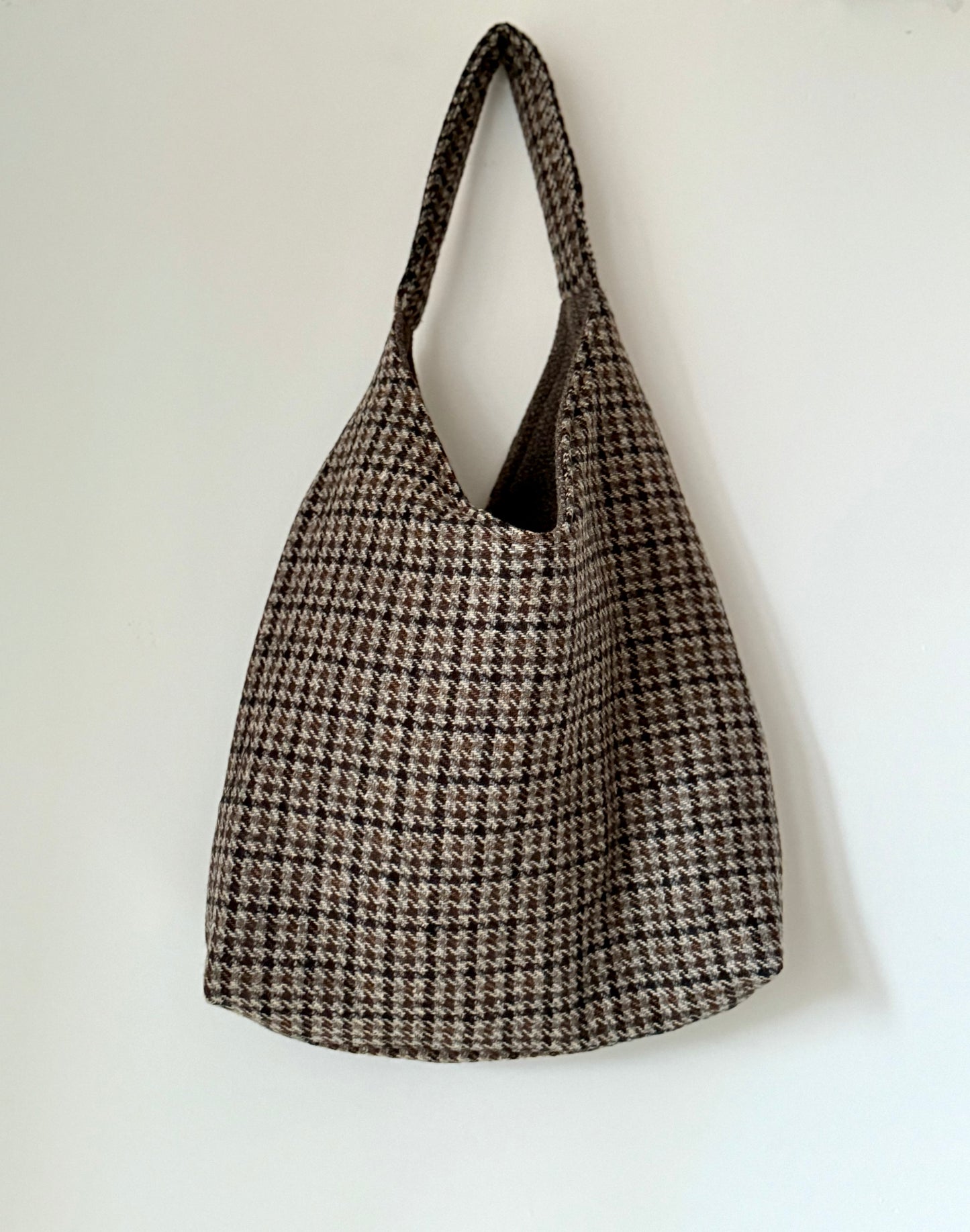 Angie Bag Pied de Poule grigio marrone e nero