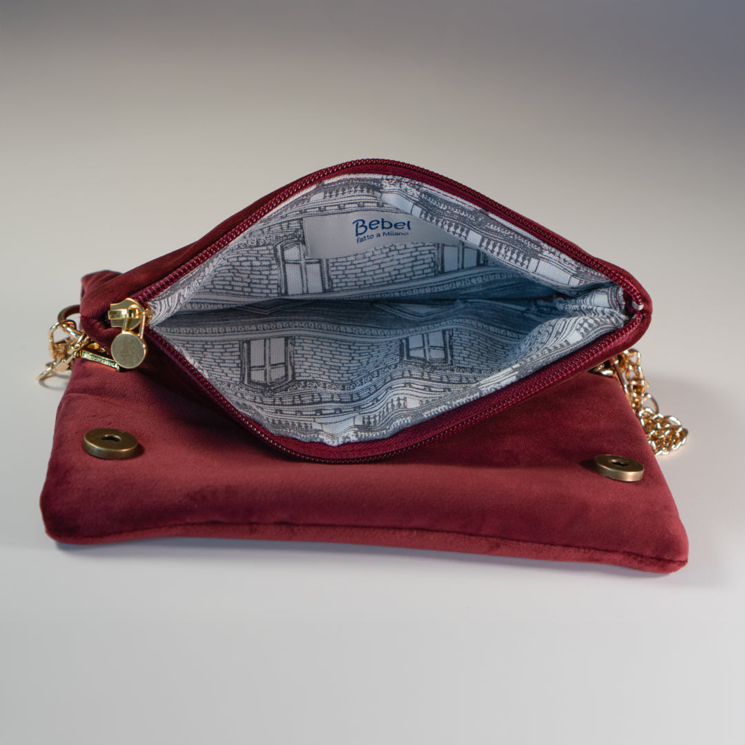 Zippy velluto bordeaux