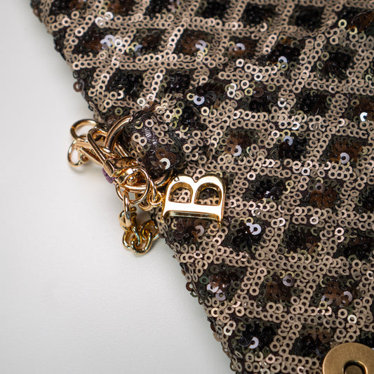 Zippy paillettes marroni e beige