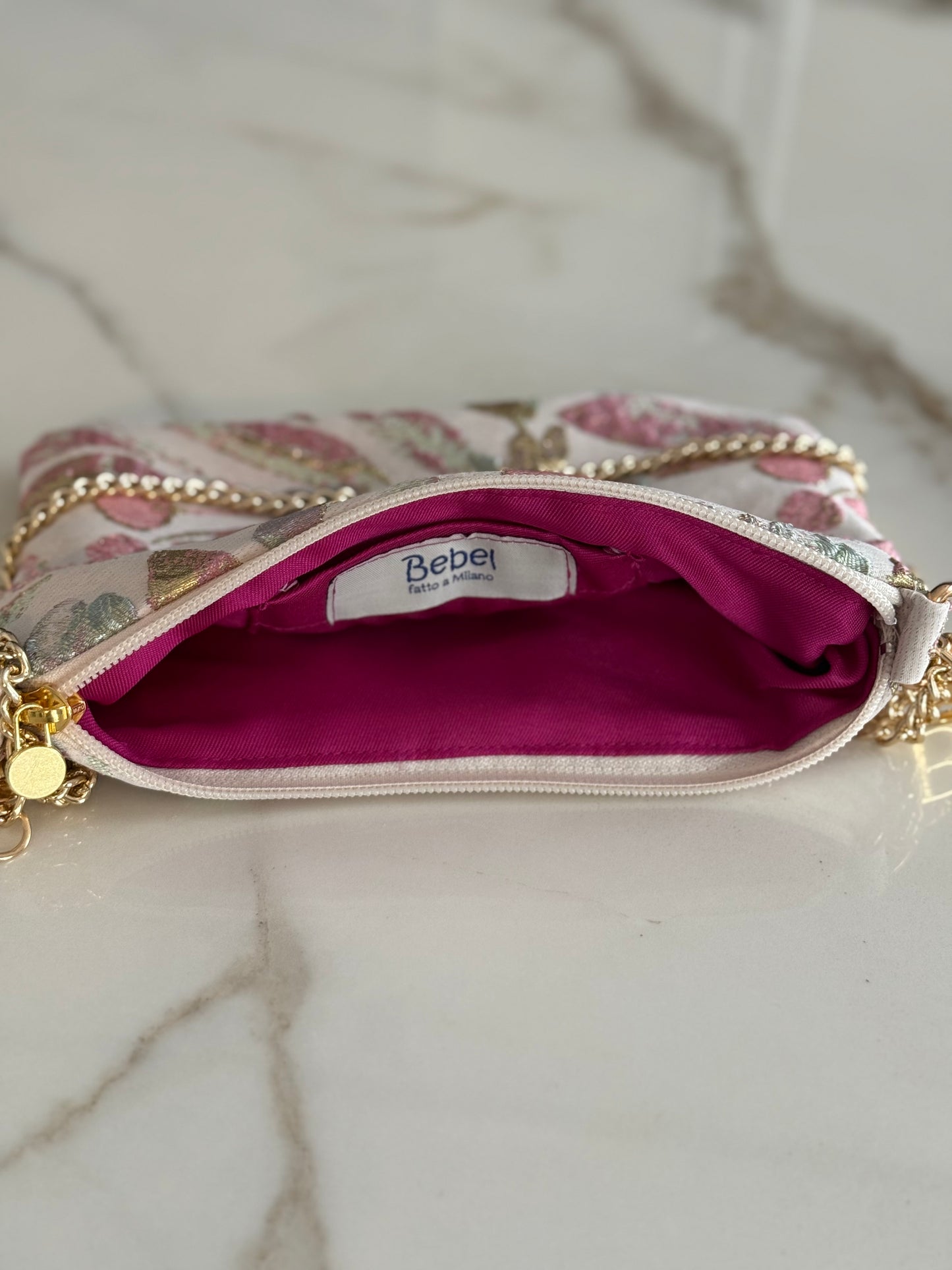 La Poshetta Mini jacquard fiori rosa