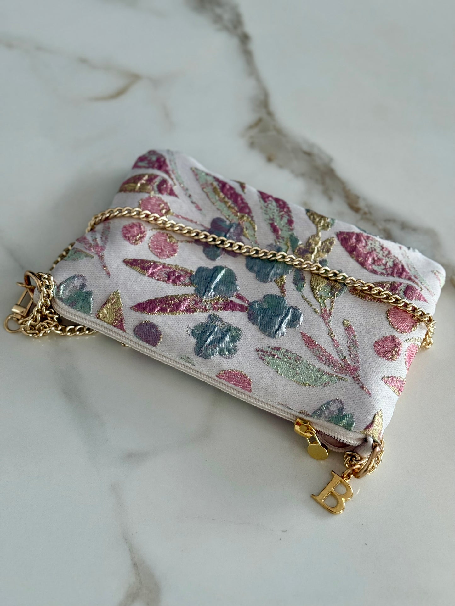 La Poshetta Mini jacquard fiori rosa