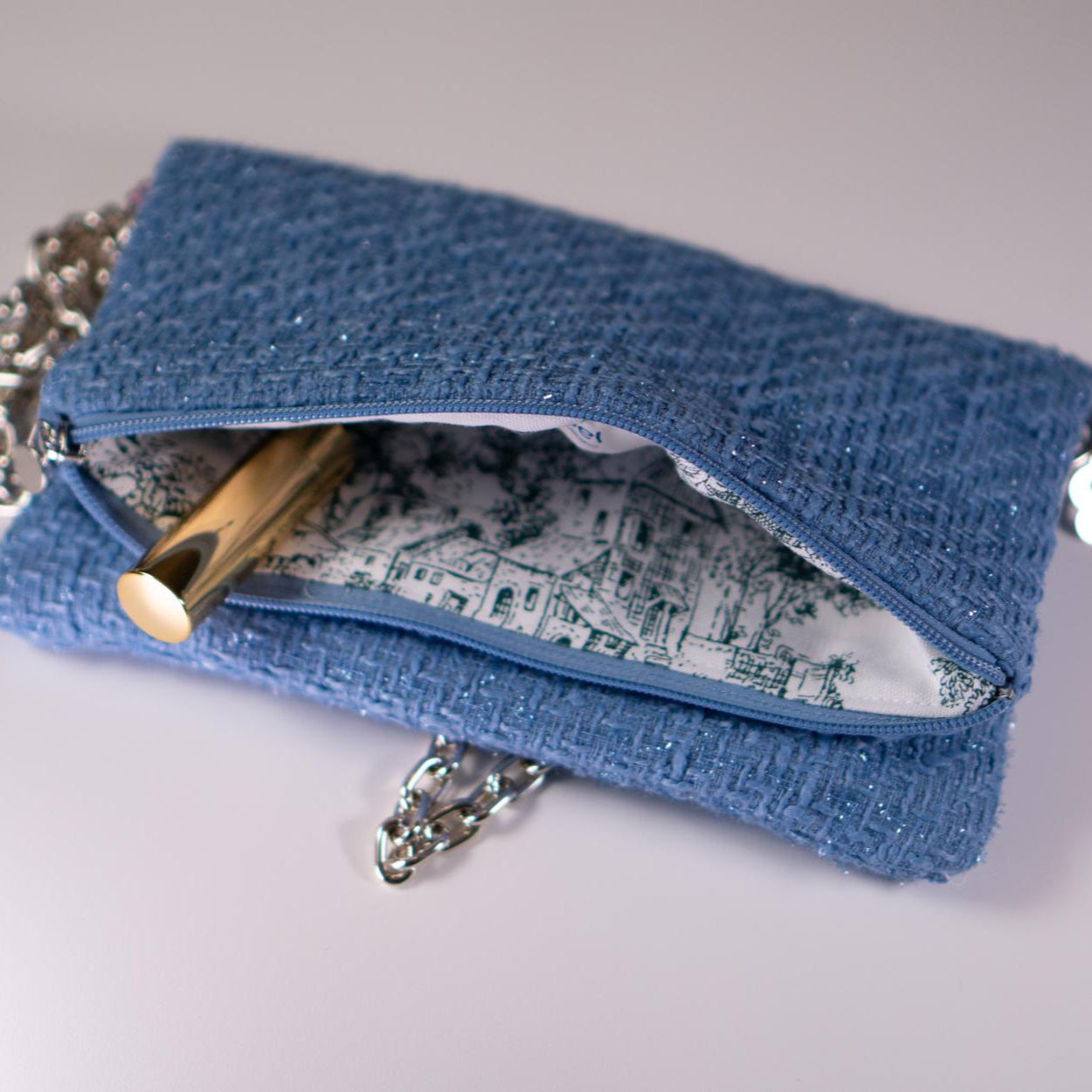 Zippy bouclé azzurro