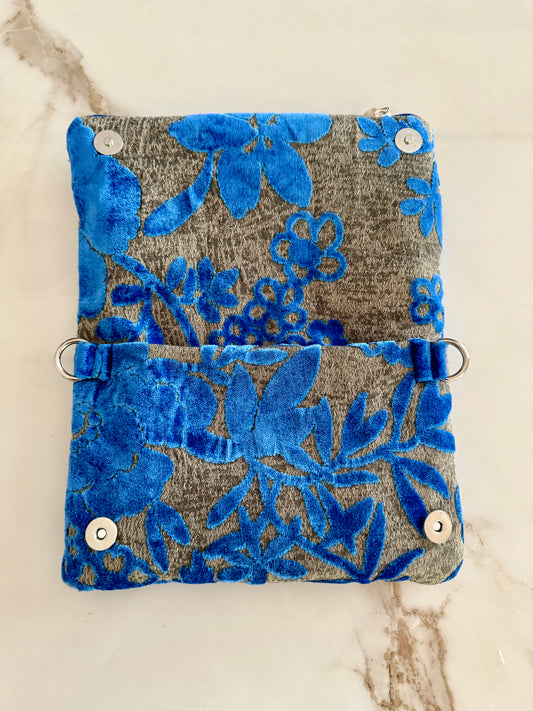 Zippy jacquard a fiori celesti