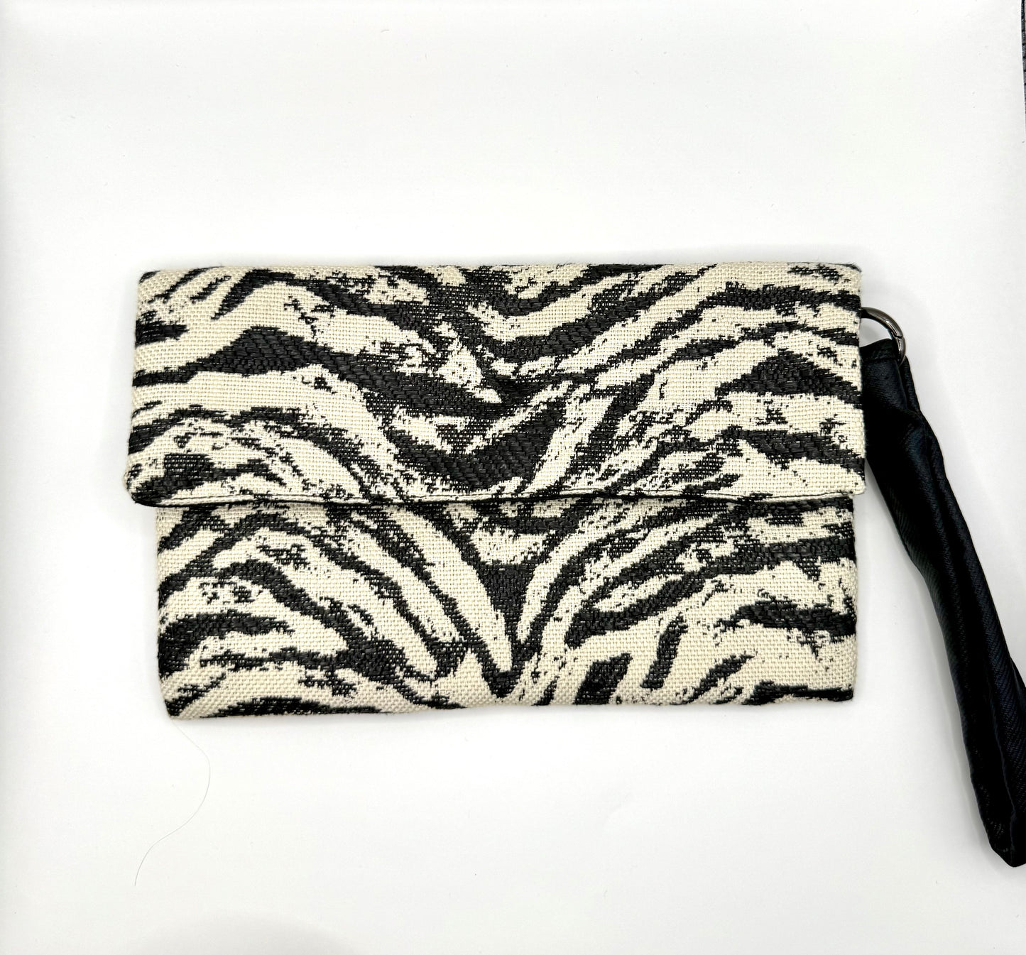 Clutch jacquard bianca e nera