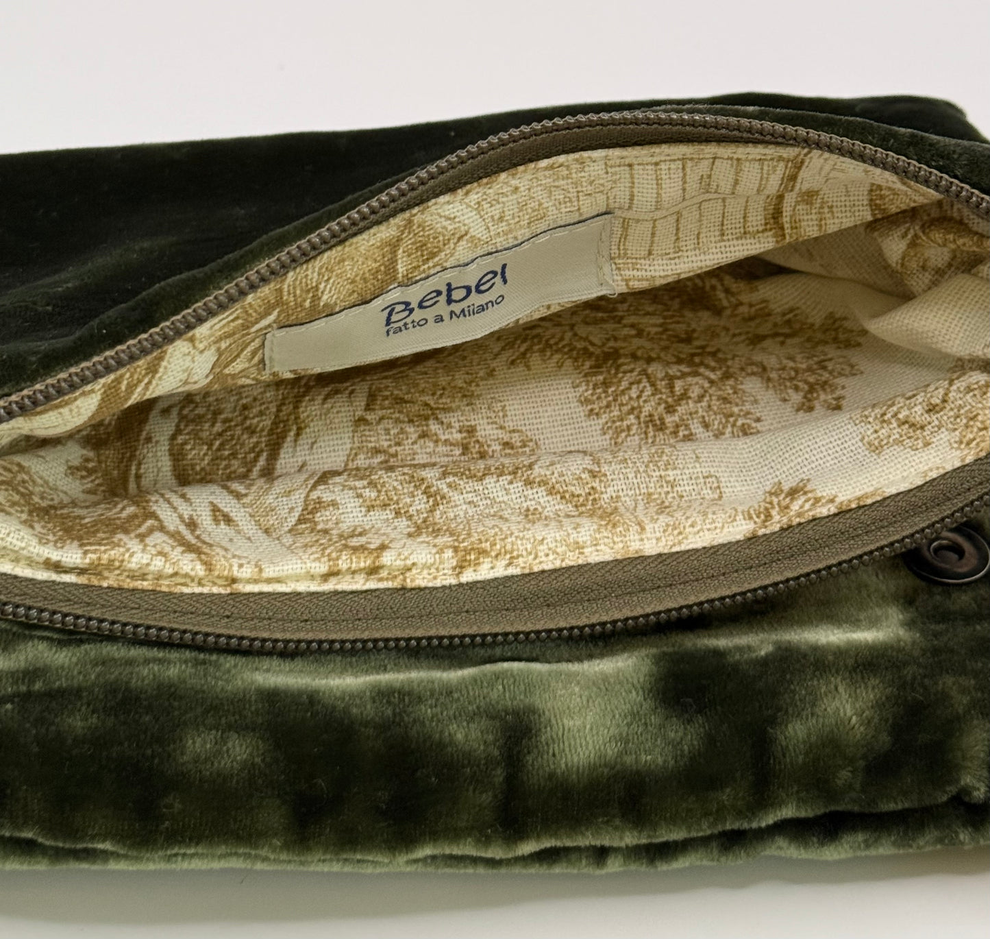 Zippy velluto verde muschio