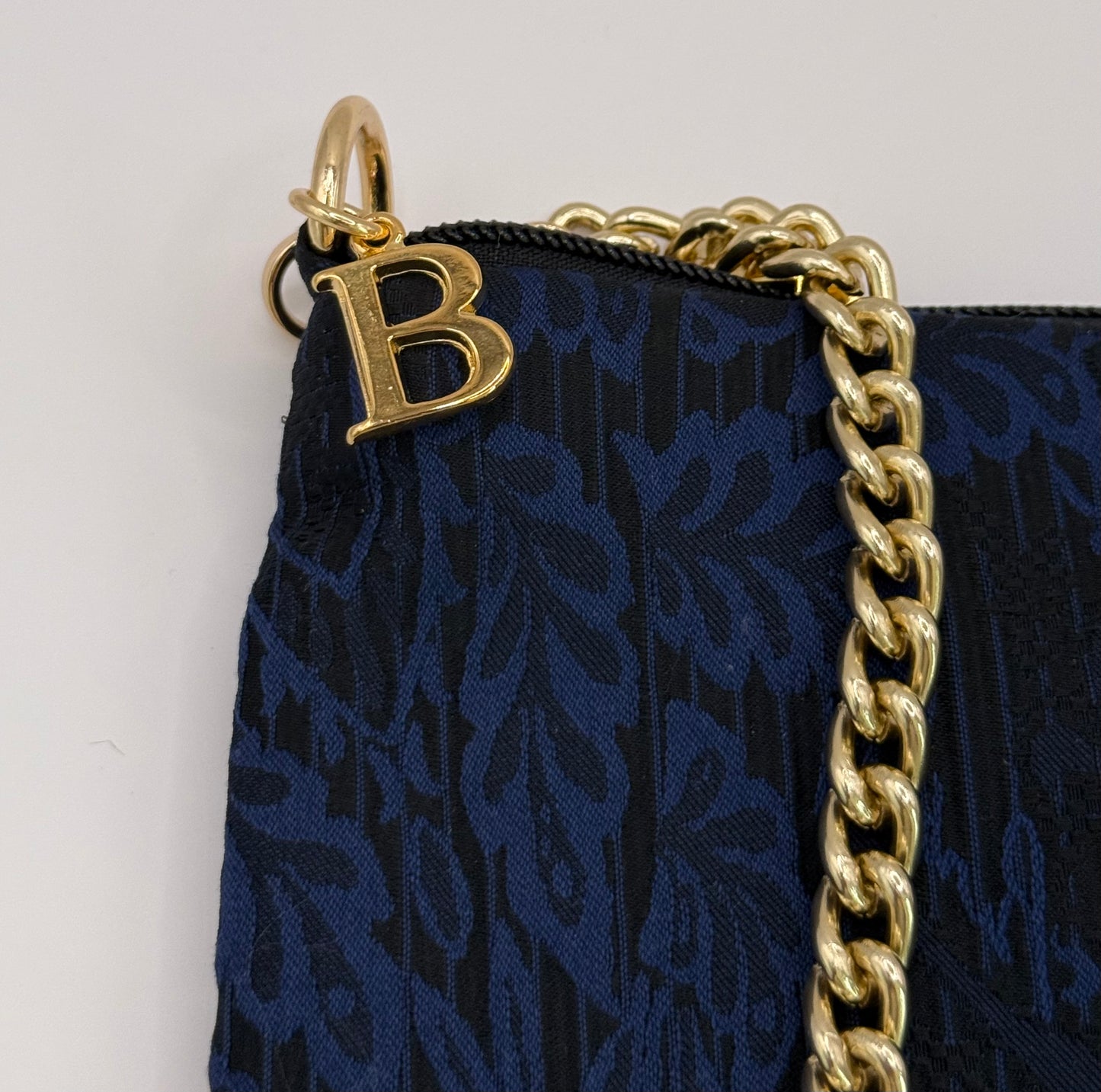 La Poshetta Mini jacquard nero e blu