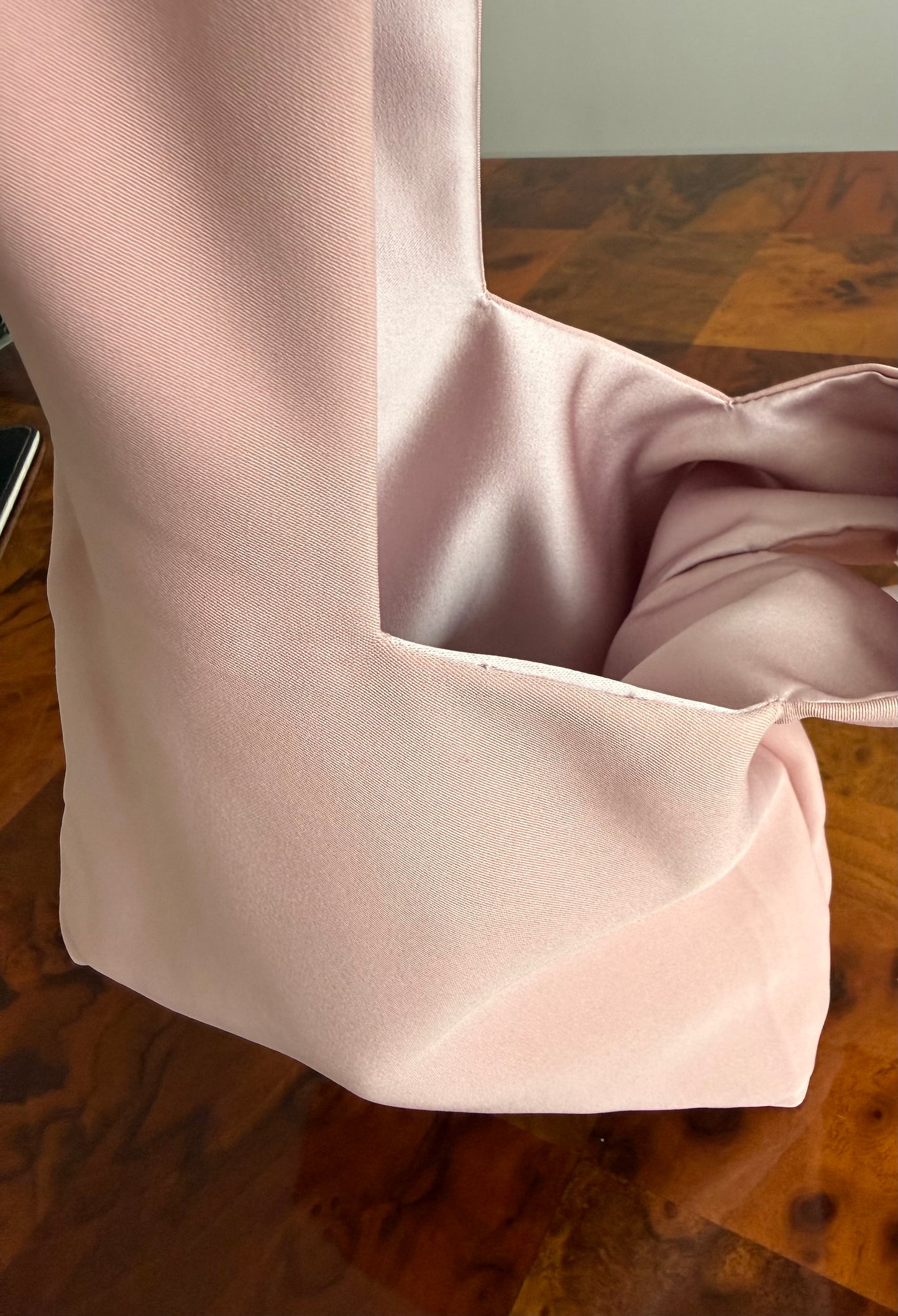 Bond in seta reversibile rosa antico e rosa cipria