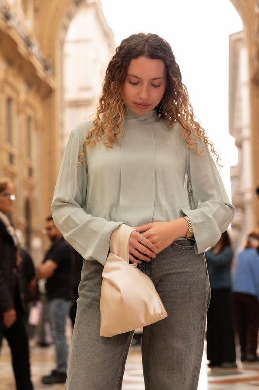 Bond reversibile seta e velluto panna