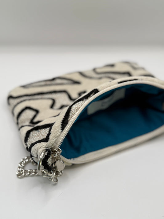 La Poshetta Mini Jacquard velluto bianco e nero