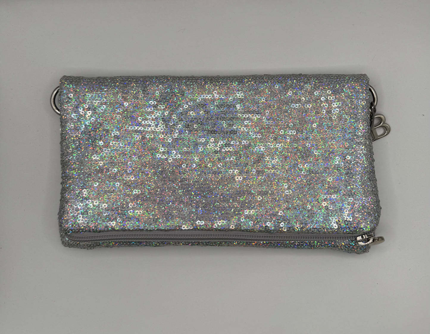 Zippy paillettes argento