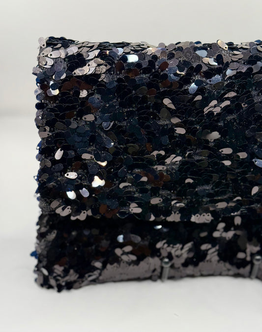 Clutch paillettes nere