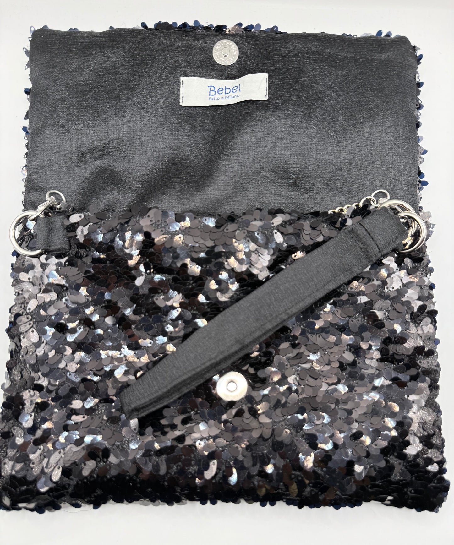 Clutch paillettes nere