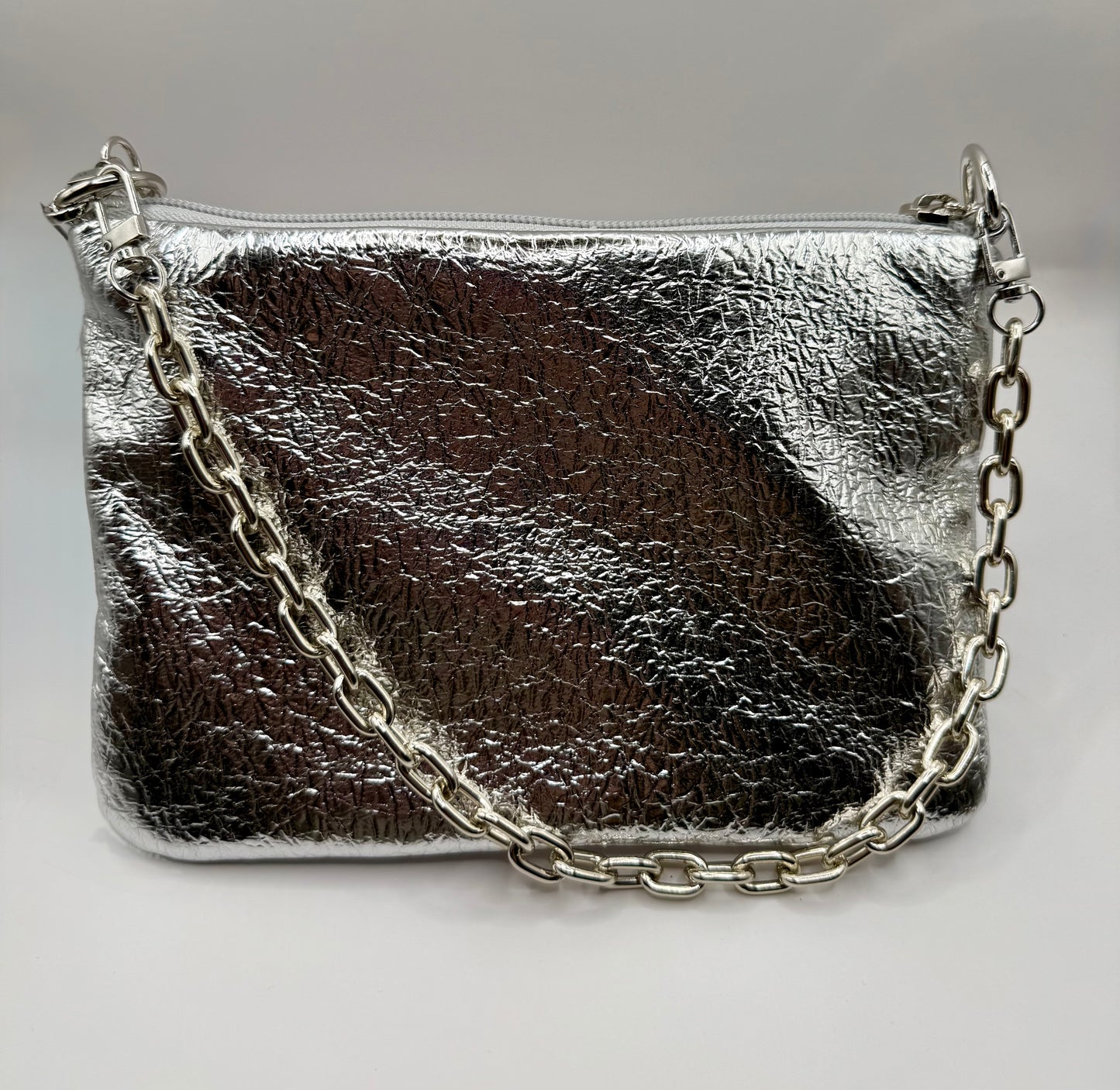 La Poshetta Mini pelle sintetica argento