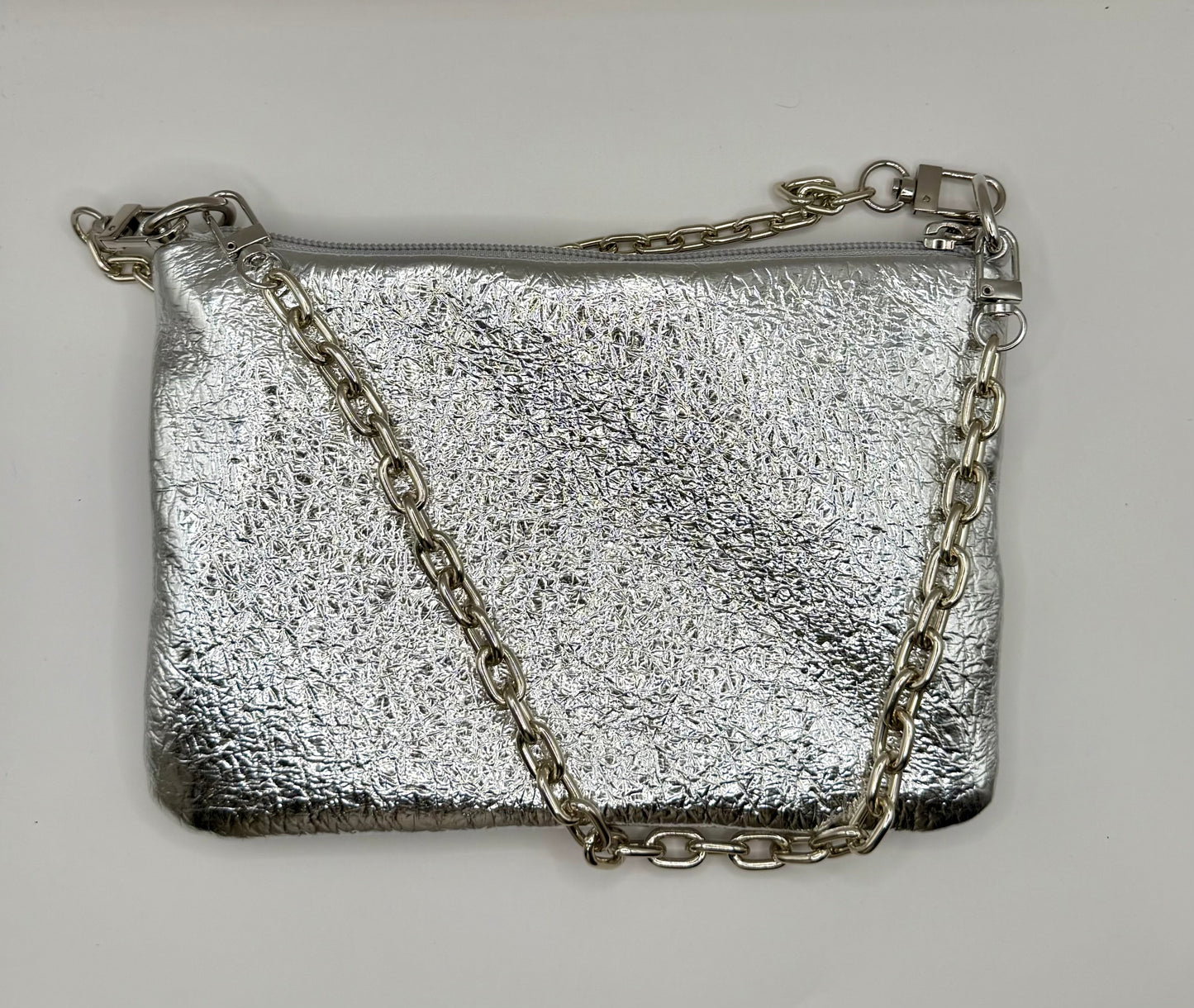 La Poshetta Mini pelle sintetica argento