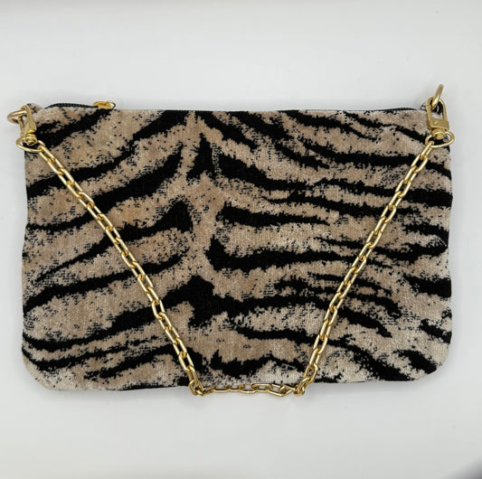 La Poshetta in velluto Jacquard animalier - Retro in velluto nero