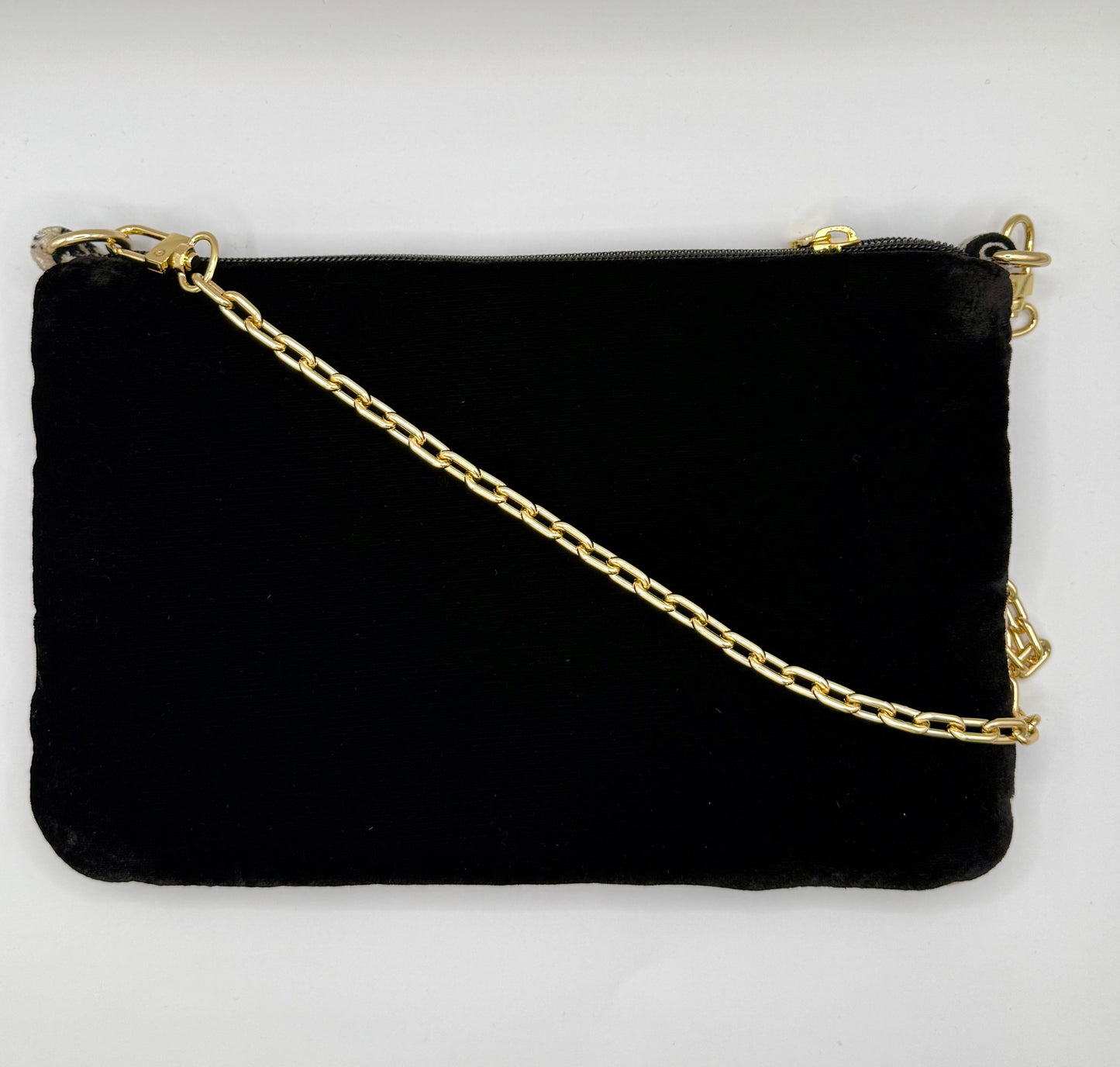 La Poshetta Jacquard oro e fiori neri in velluto - Retro velluto nero