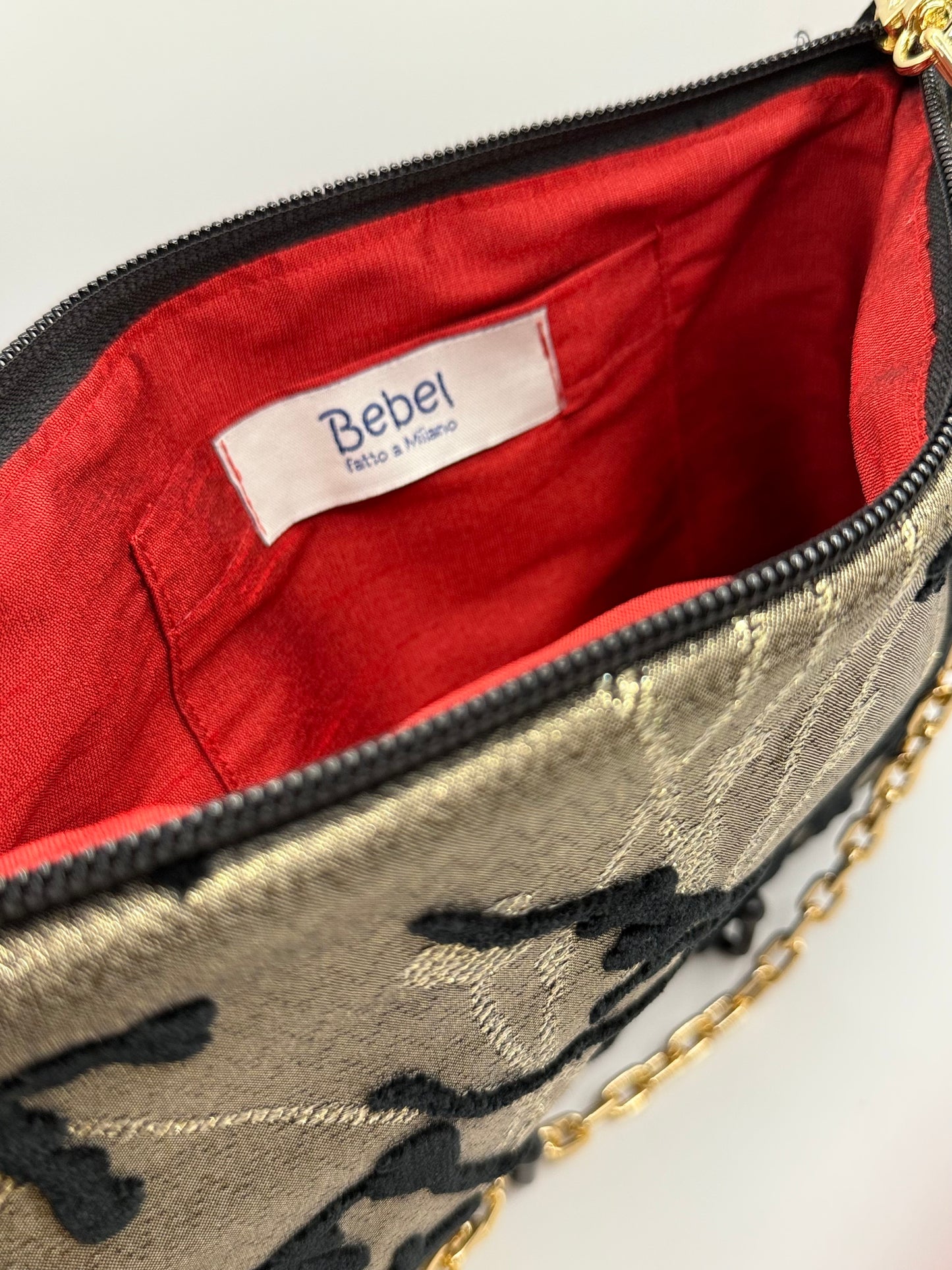 La Poshetta Jacquard oro e fiori neri in velluto - Retro velluto nero