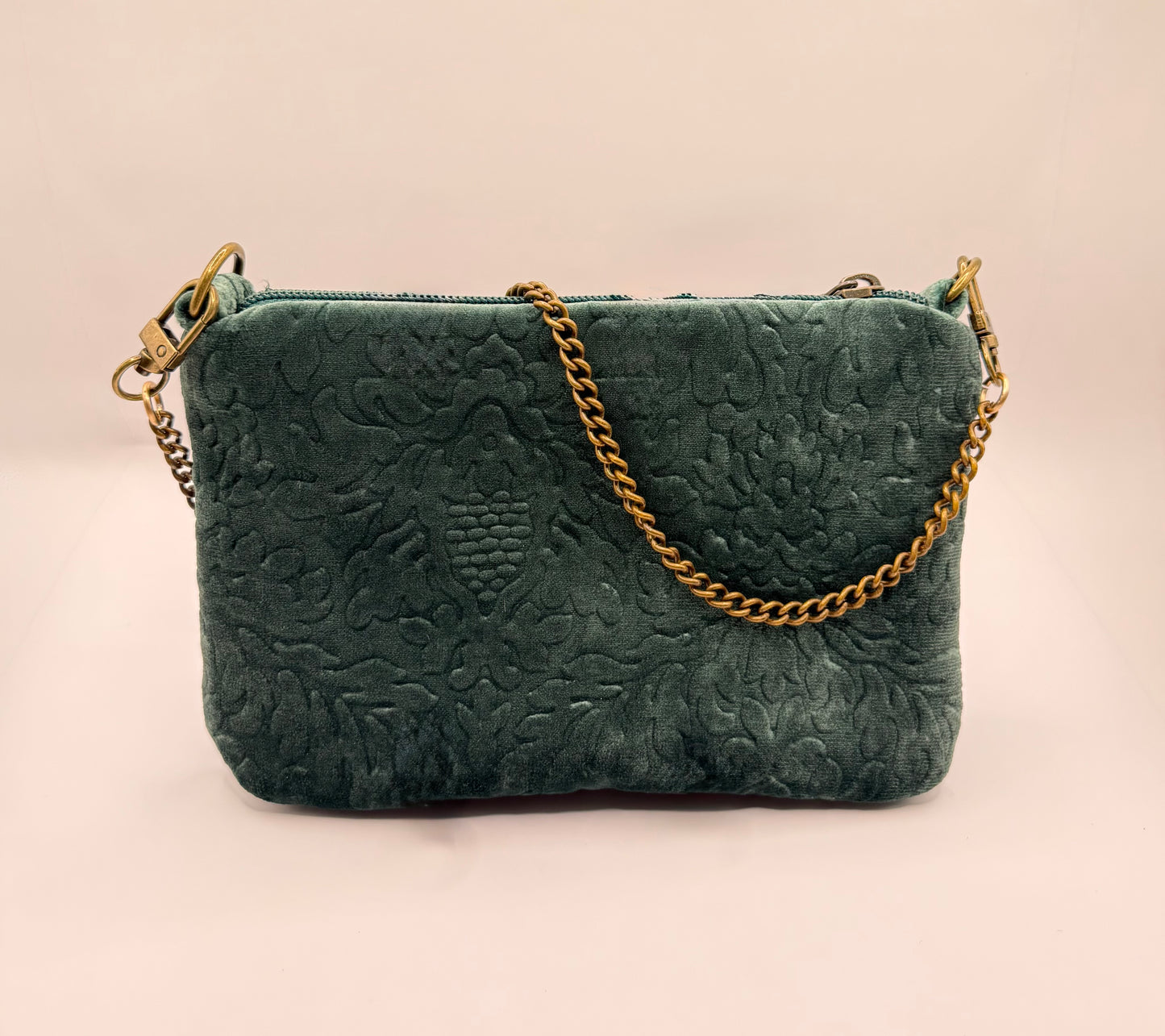 La Poshetta mini Jacquard verde a fiori