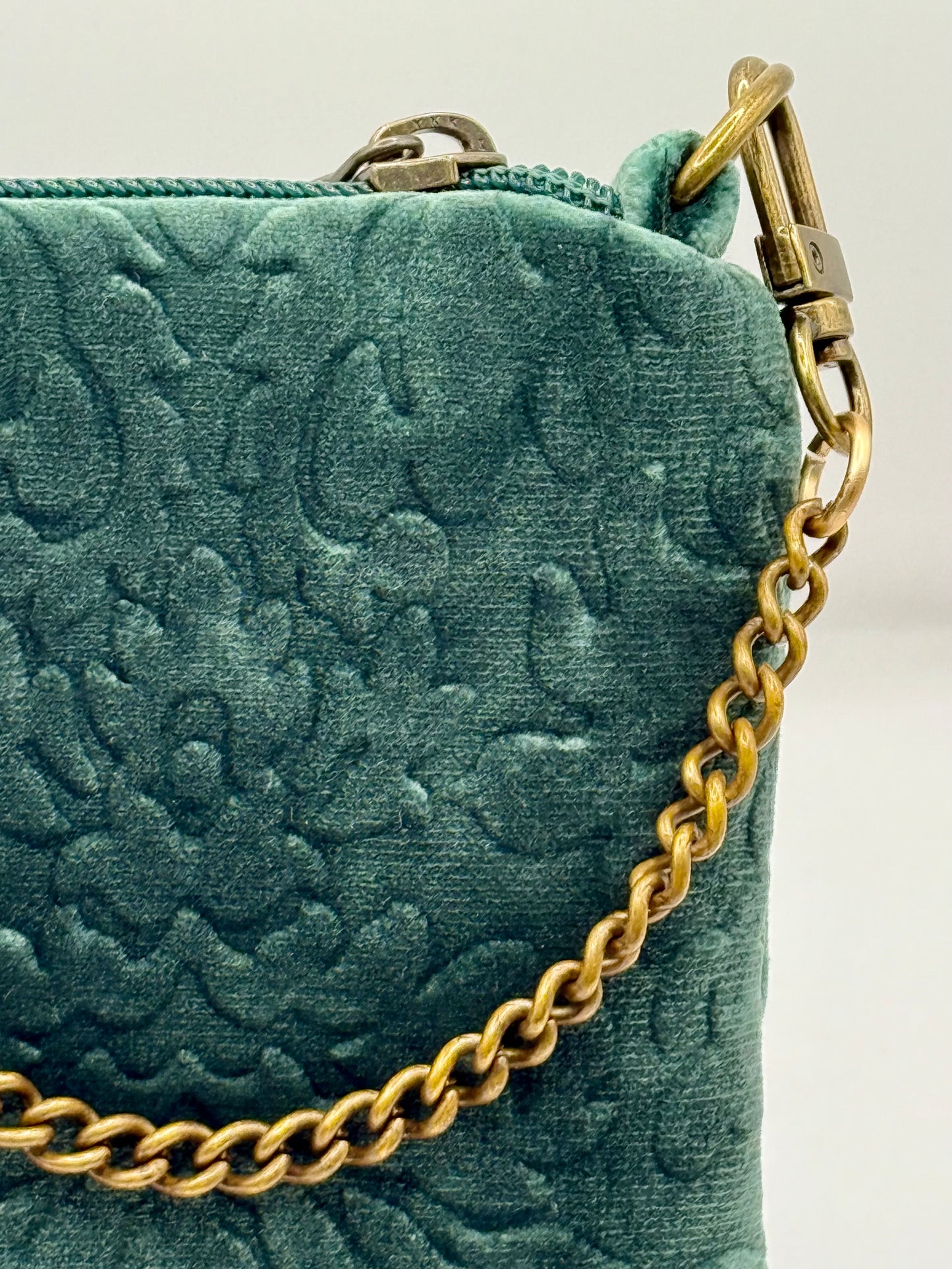 La Poshetta mini Jacquard verde a fiori