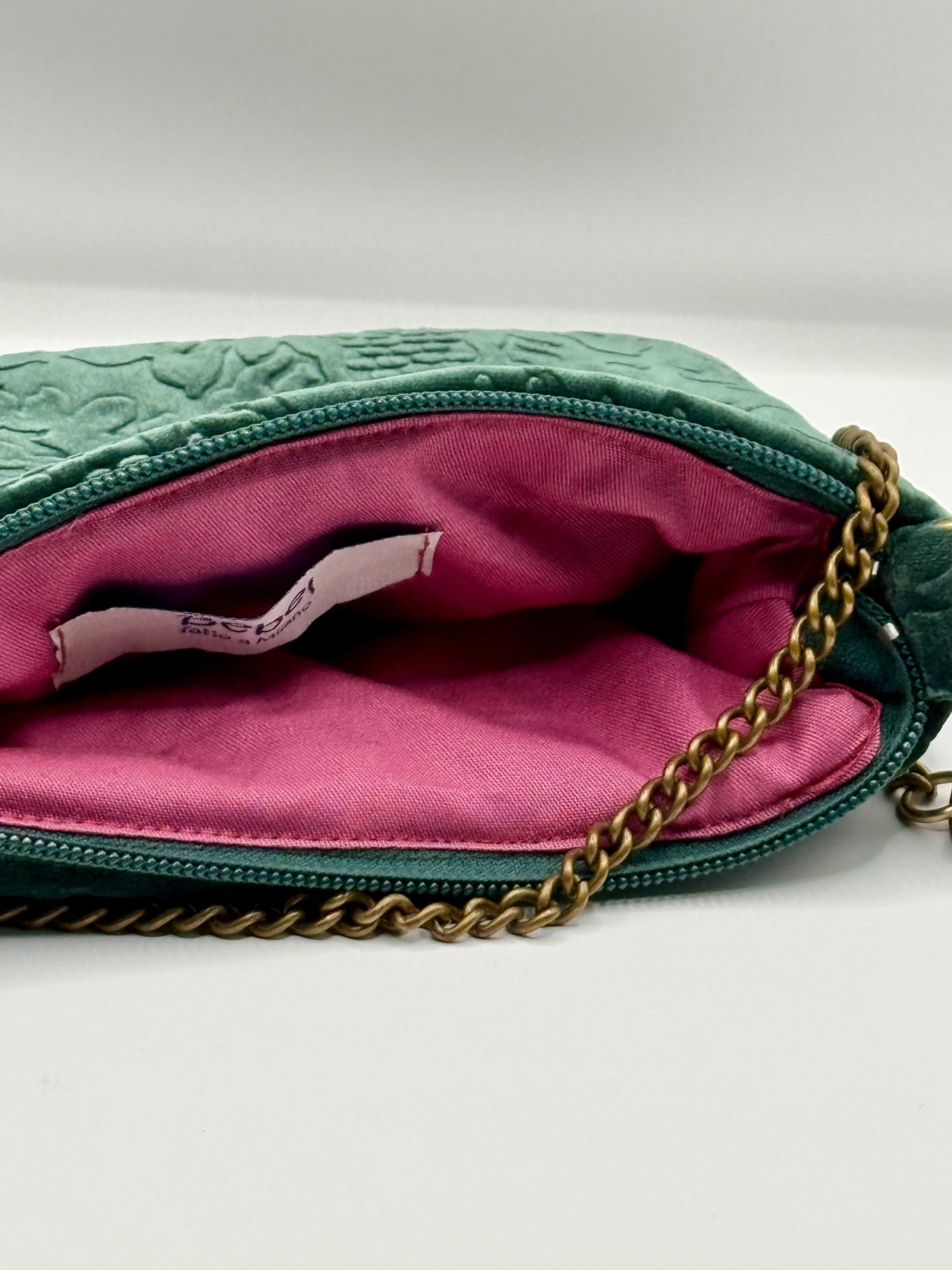 La Poshetta mini Jacquard verde a fiori