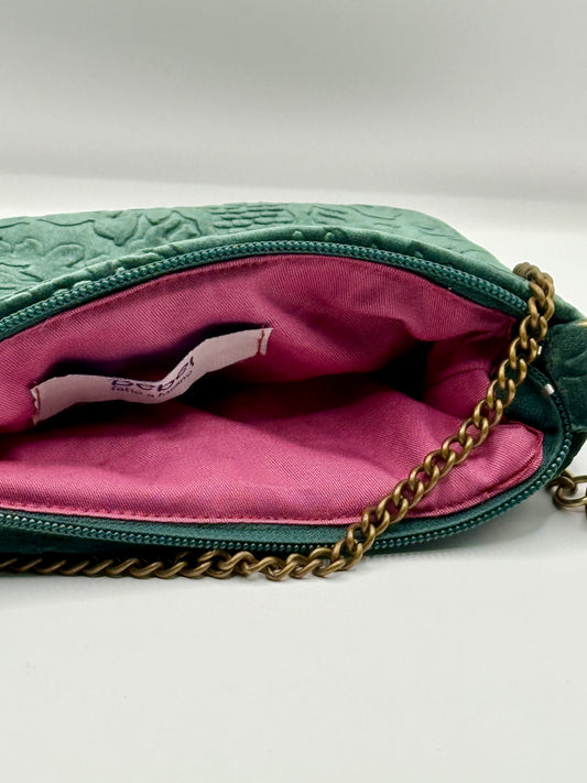 La Poshetta mini Jacquard verde a fiori