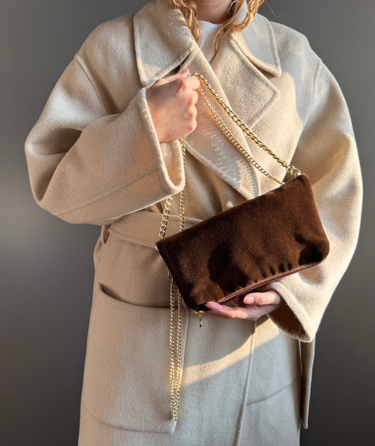 Zippy velluto di cotone marrone bruciato