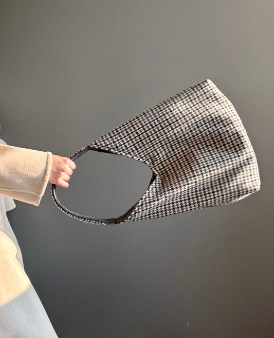 Angie Bag Pied de Poule tortora e grigio