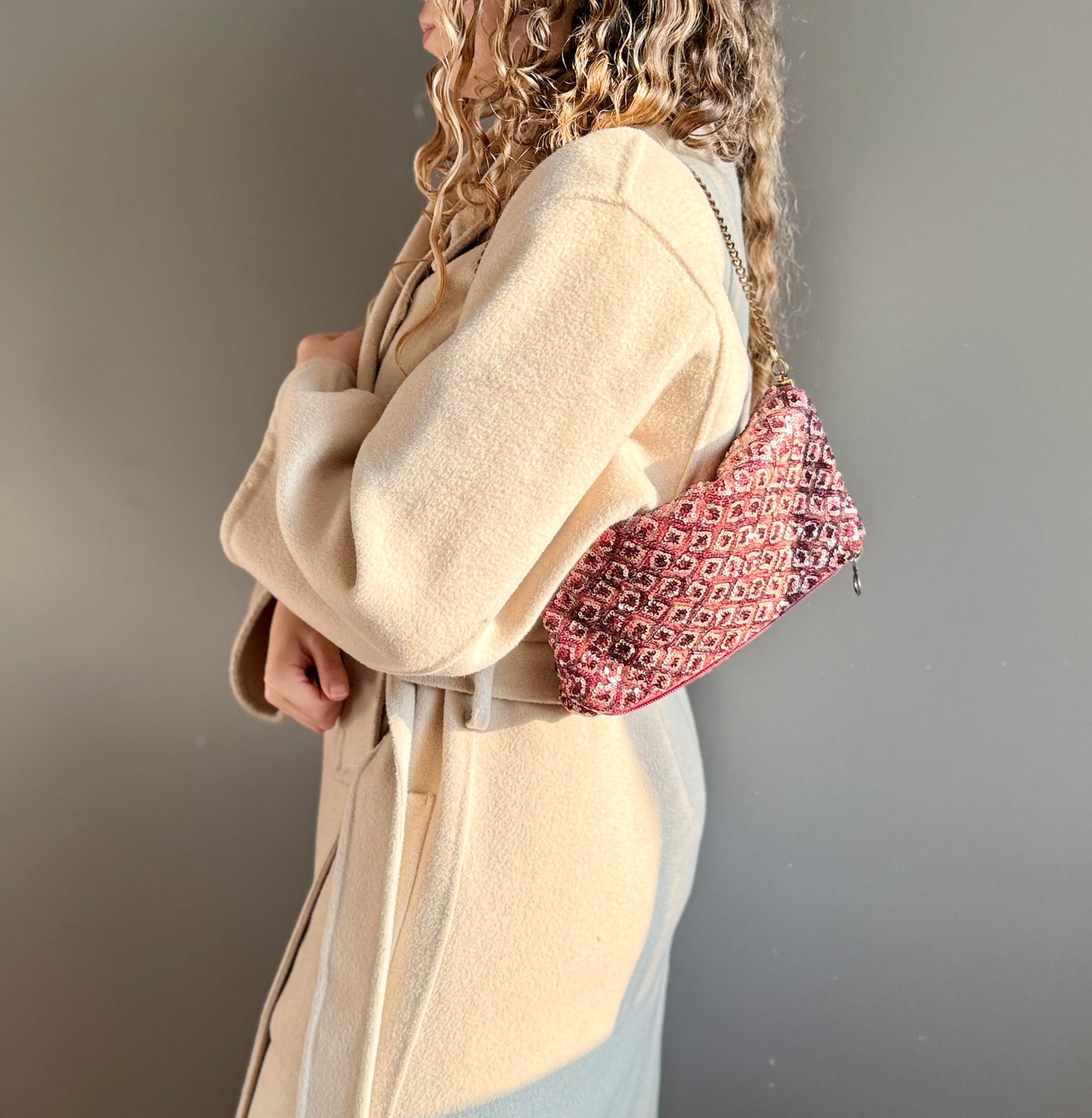 Zippy paillettes amaranto