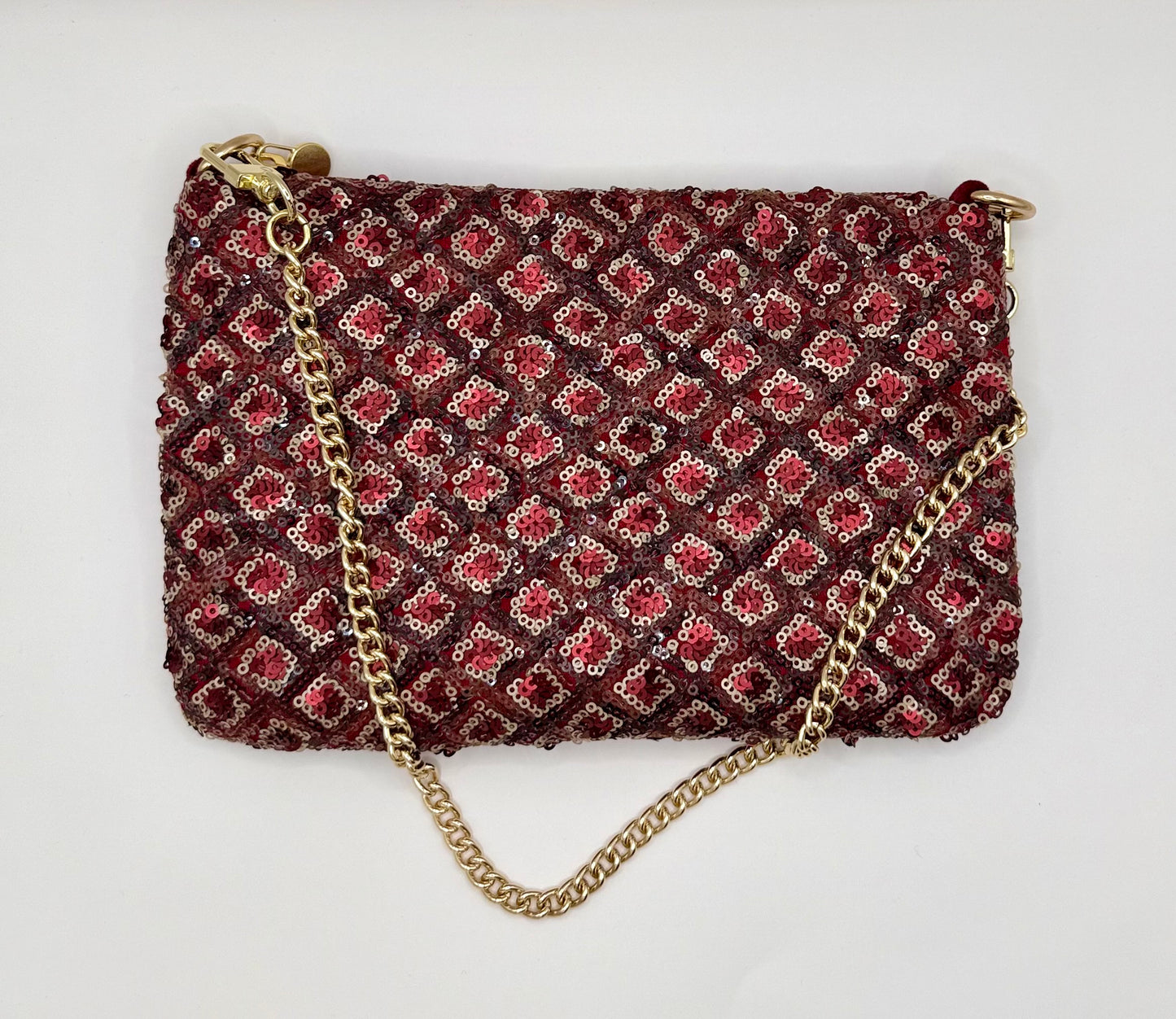 La Poshetta paillettes velluto amaranto - Retro in velluto