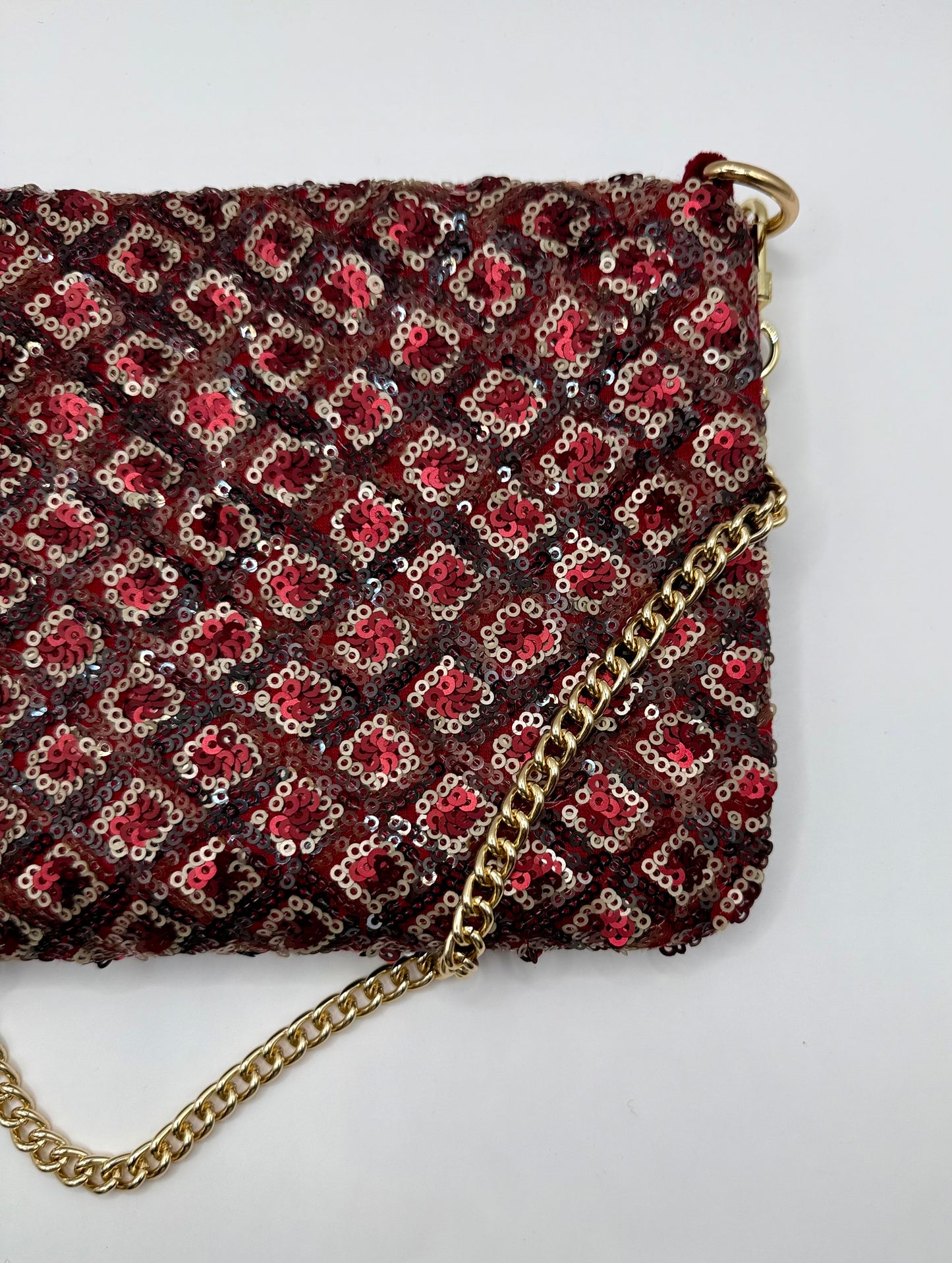 La Poshetta paillettes velluto amaranto - Retro in velluto