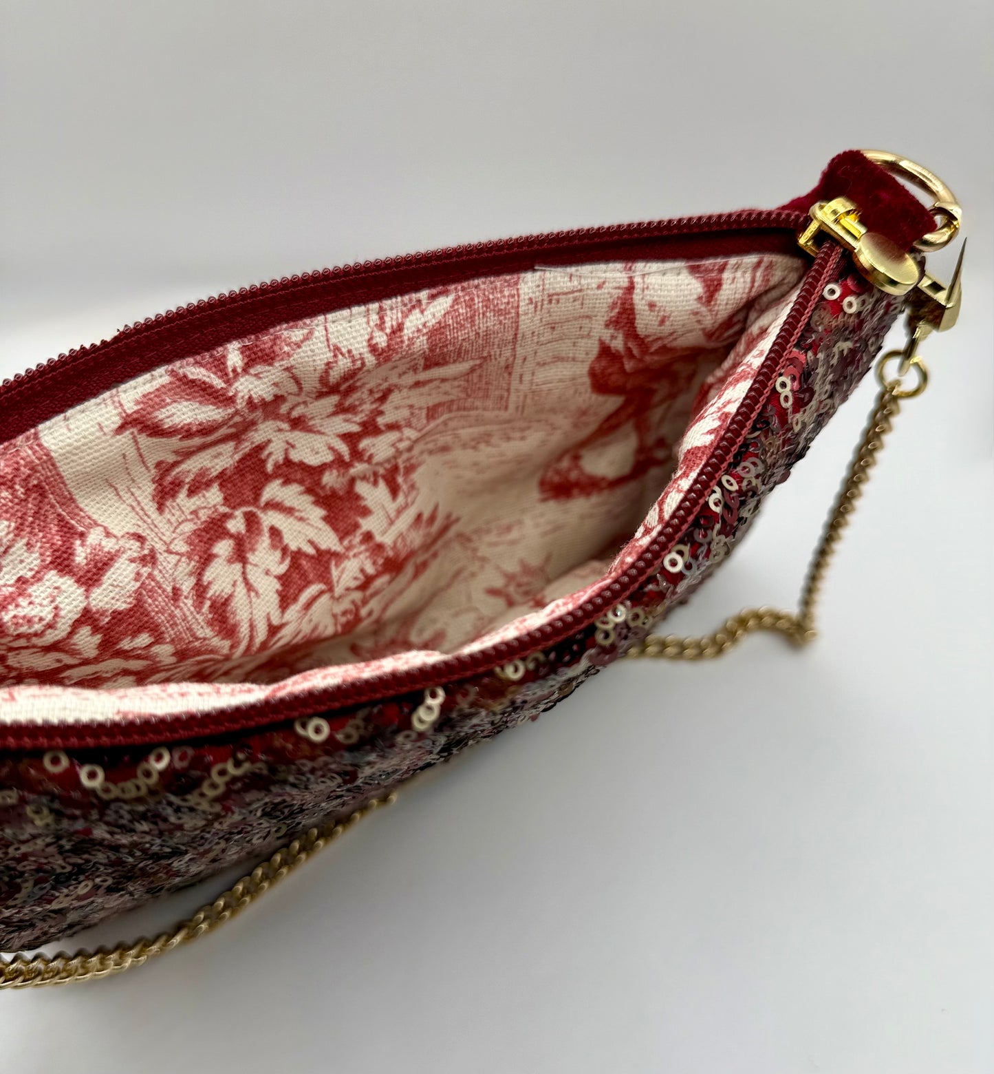 La Poshetta paillettes velluto amaranto - Retro in velluto