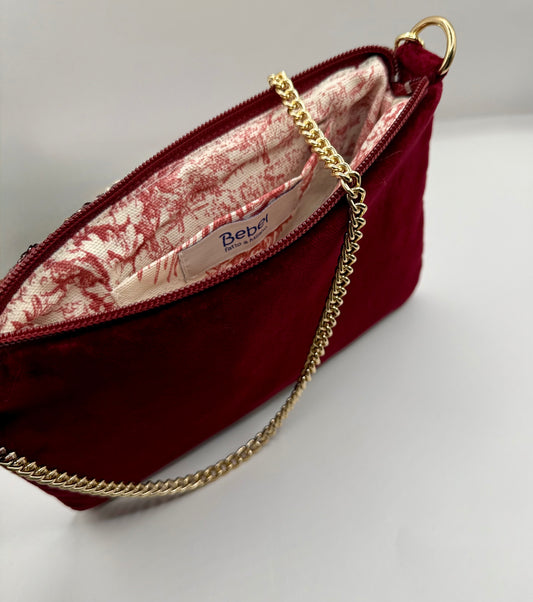 La Poshetta Mini velluto burgundy