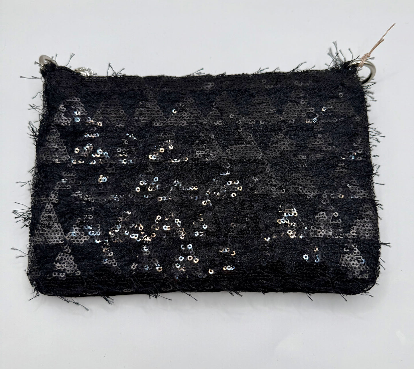 La Poshetta Mini paillettes nere a rombi - Retro in velluto nero