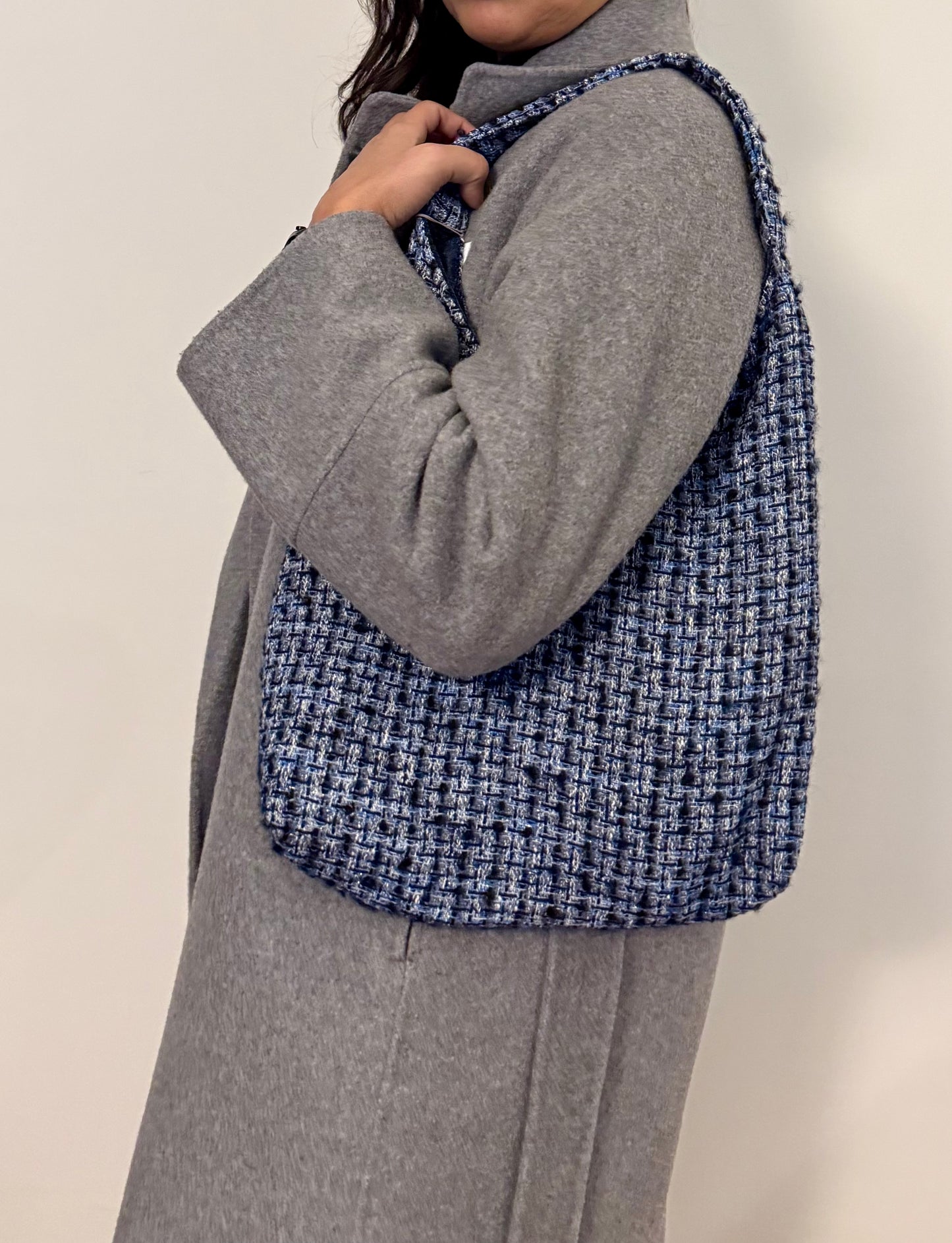 Angie Bag Bouclé azzurra