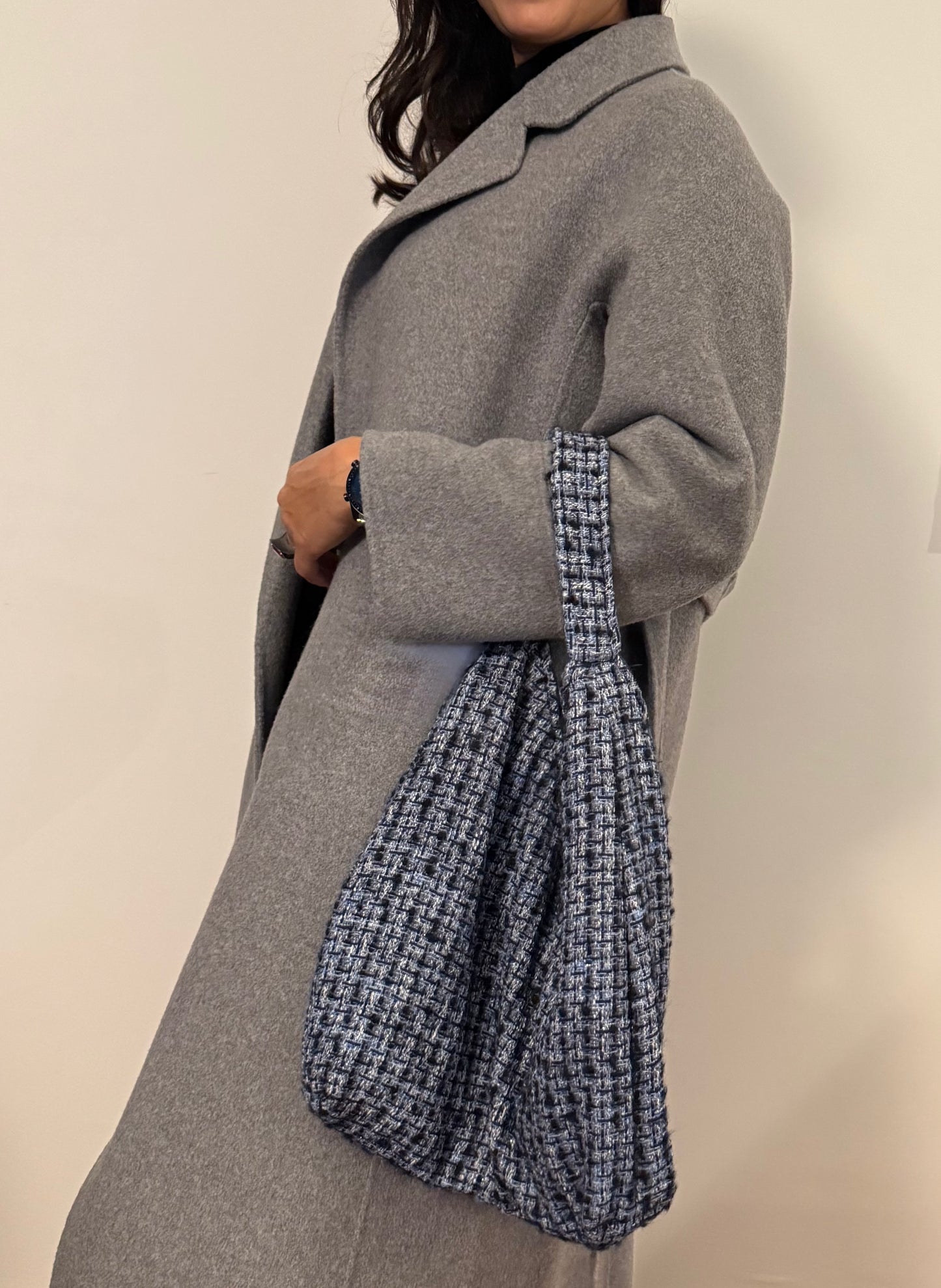 Angie Bag Bouclé azzurra