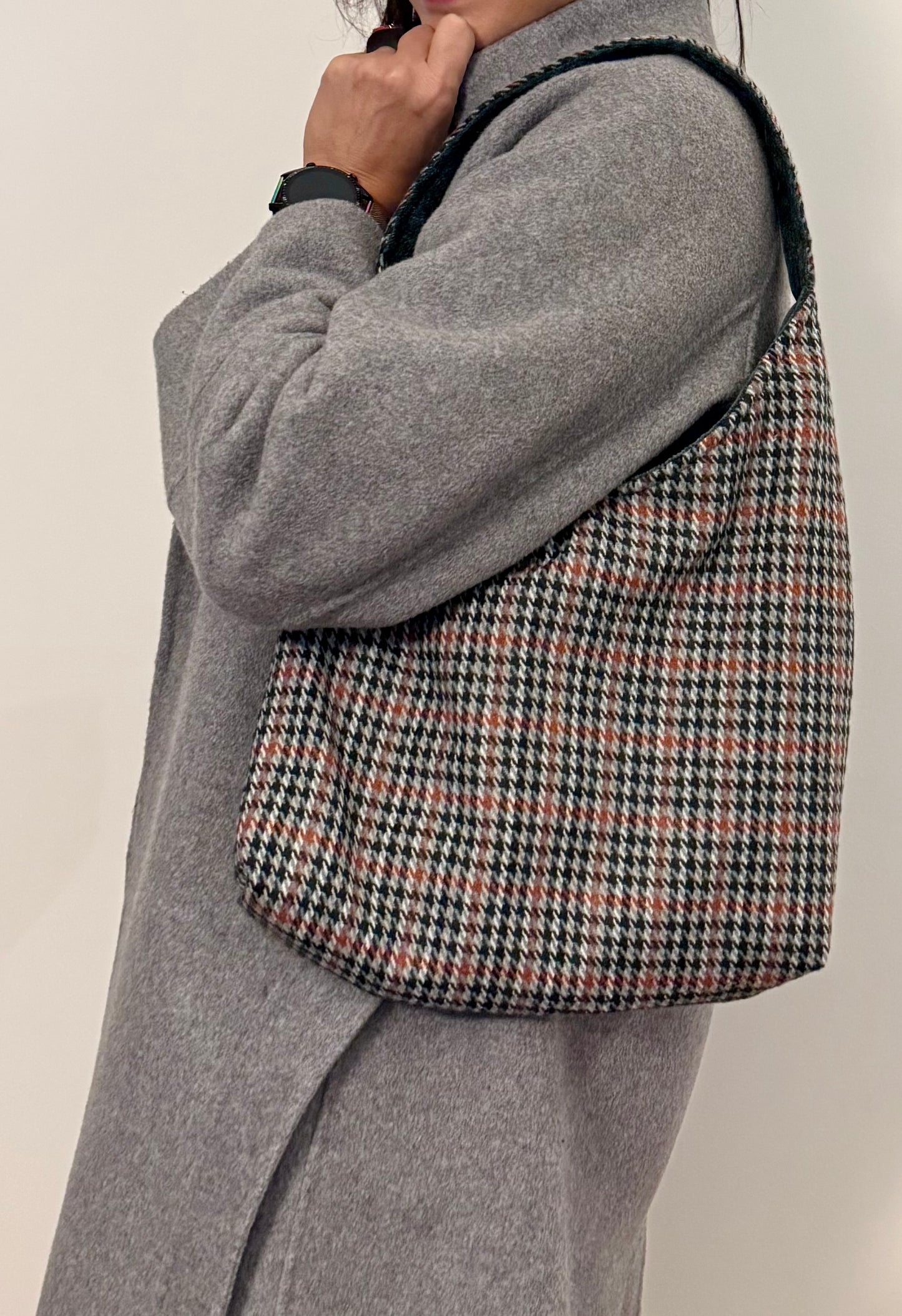 Angie Bag Pied de Poule nero verde e rosso