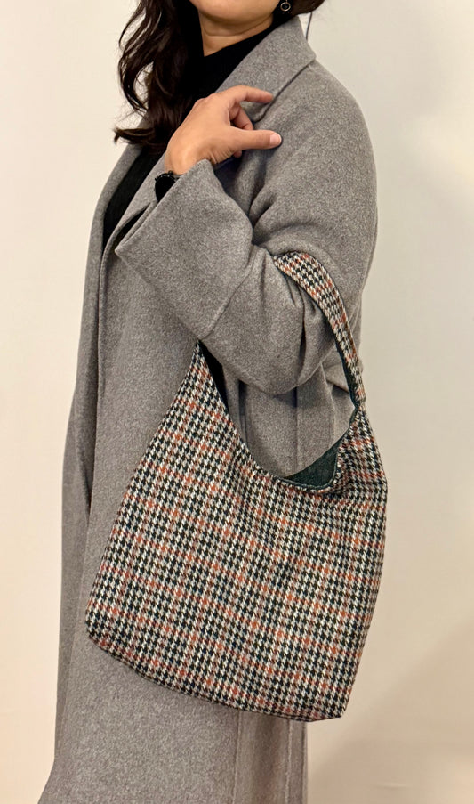 Angie Bag Pied de Poule nero verde e rosso