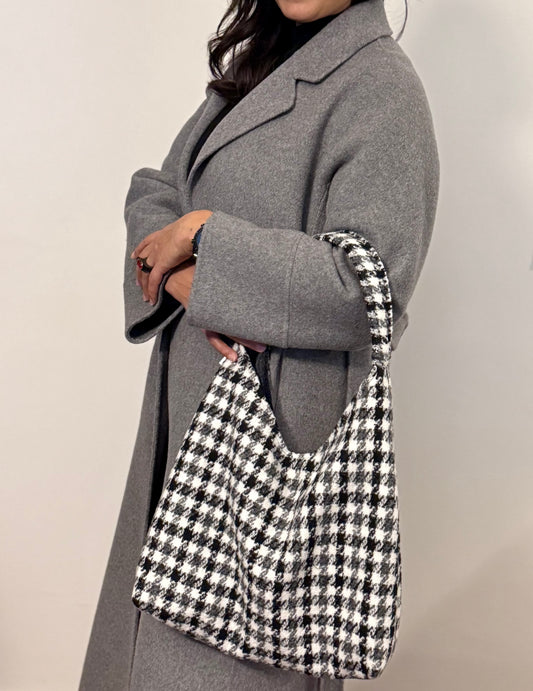 Angie Bag Pied de Poule nero e grigio