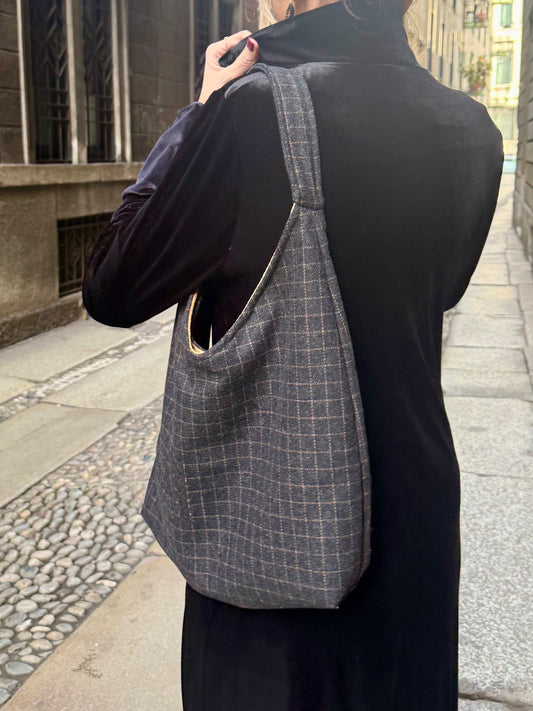 Angie Bag In Tweed grigio scuro