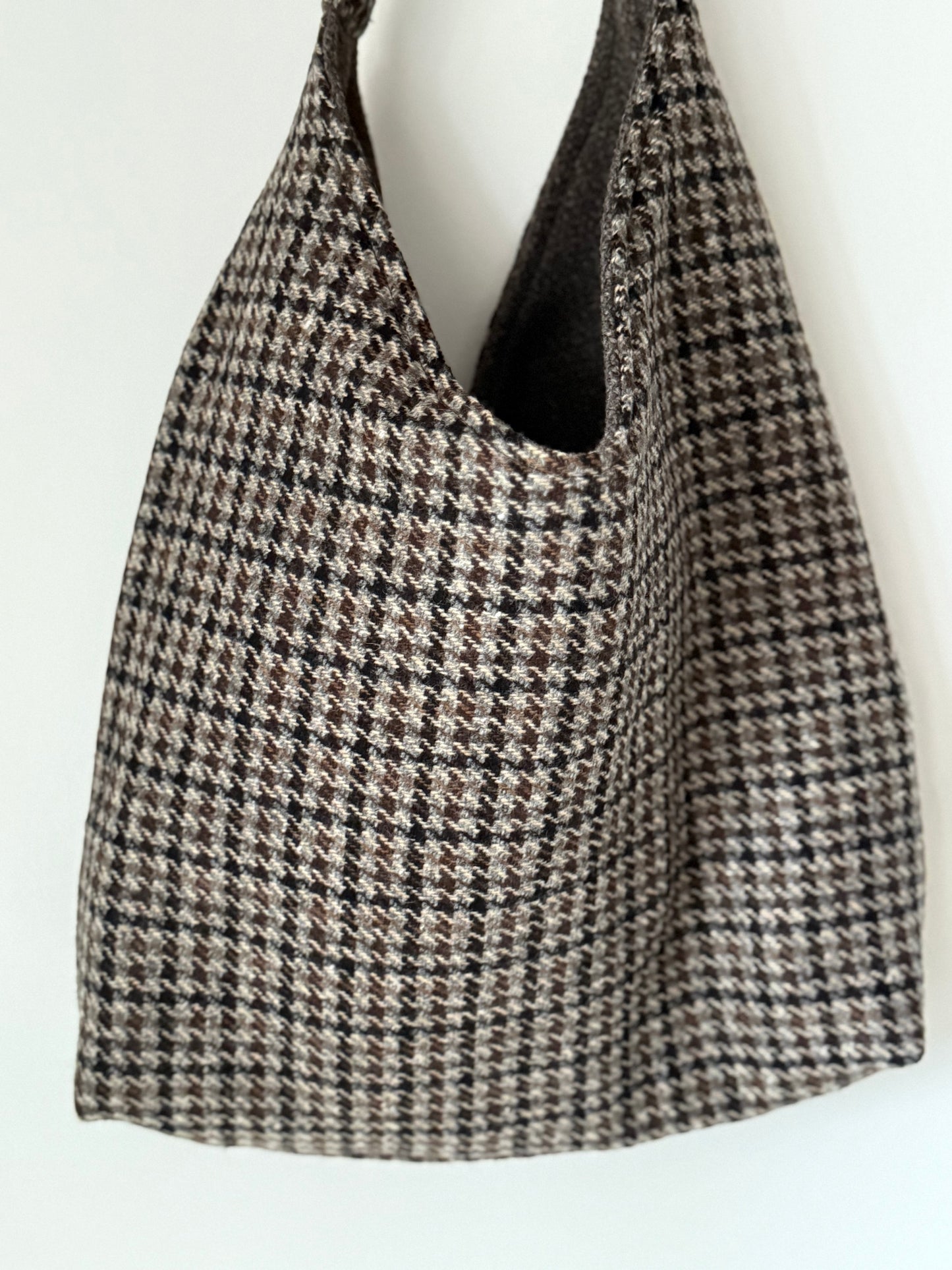 Angie Bag Pied de Poule grigio marrone e nero