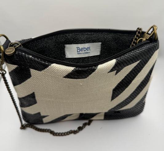 La Poshetta Jacquard a motivo geometrico panna e nero