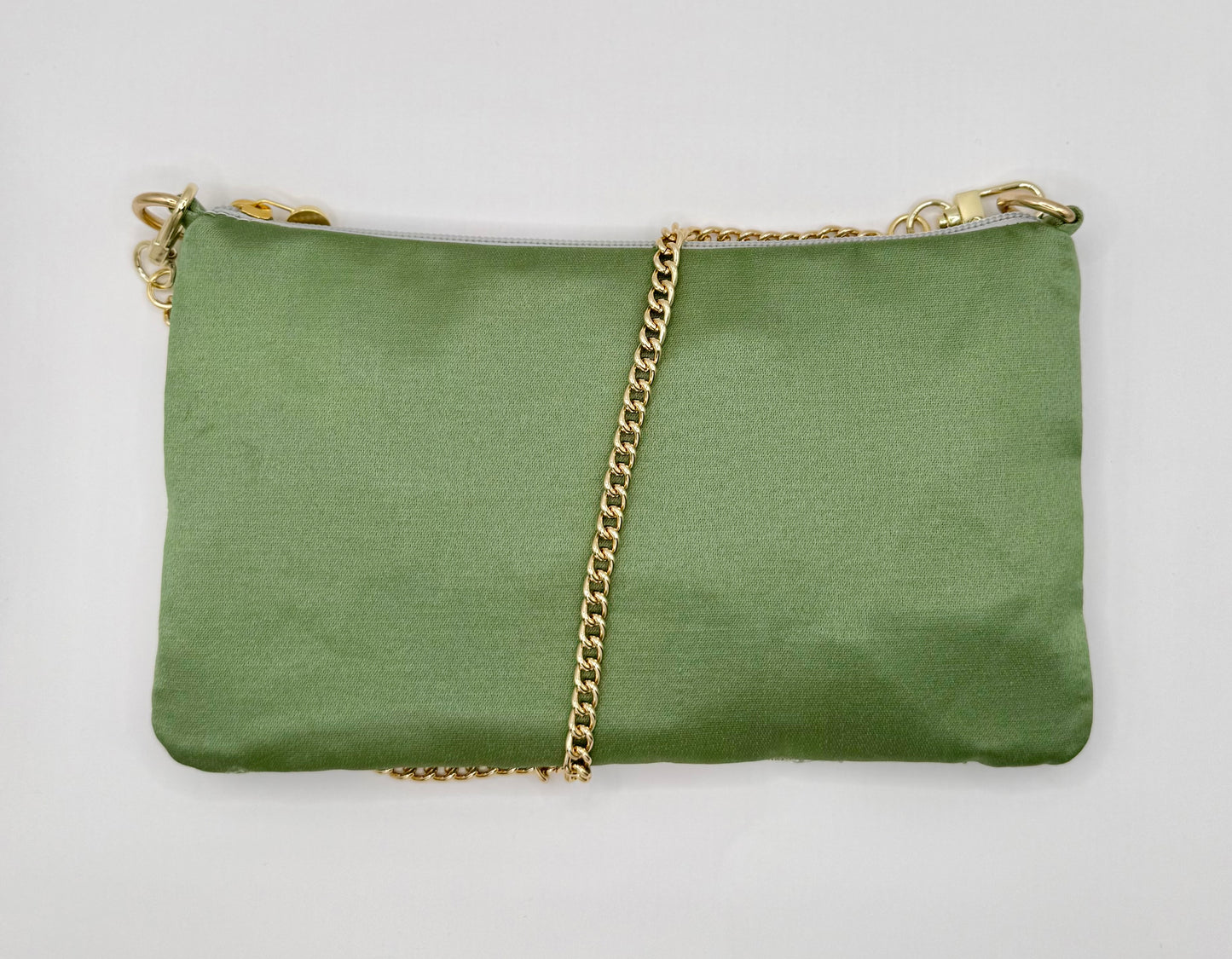 La Poshetta Mini Jacquard paillettes colorate - Retro verde