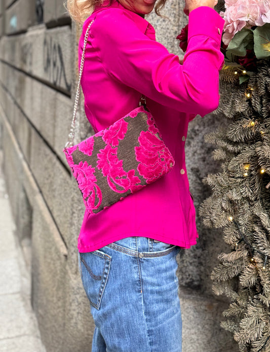 La Poshetta Mini Jacquard a fiori ciclamino