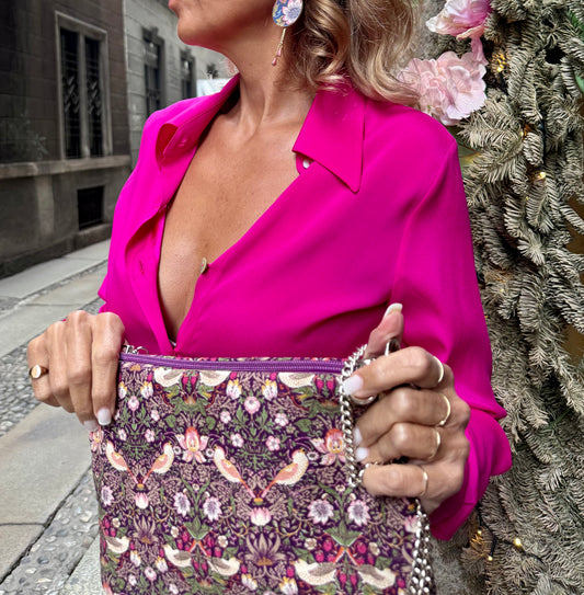 La Poshetta viola tessuto made in Japan - collezione “Best of Morris”